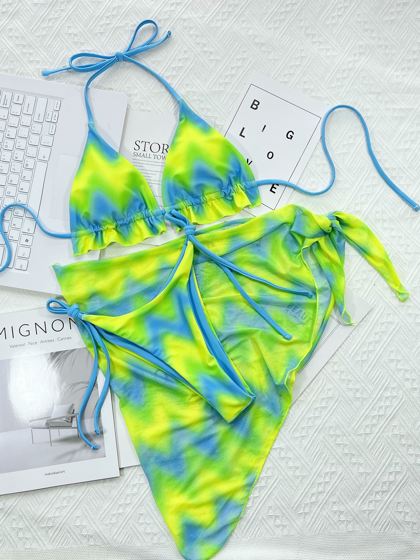 Women's Tie Dyed Outer Single Swimsuit Bikini