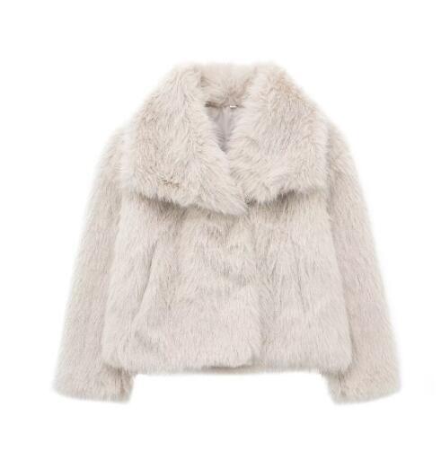 Winter Plush Fashion Thicken Lapel Outwear Coat