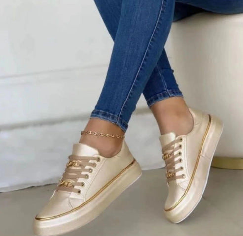 Chain Thick Bottom Loafers Walking Sports Shoes For Women