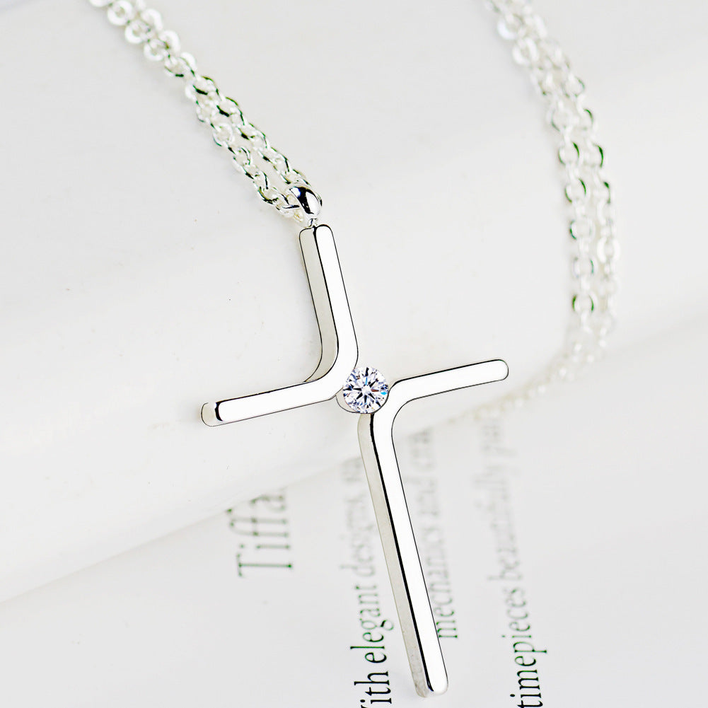Cross Pendant New Simple Titanium Steel Plating Necklace