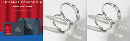 S925 Sterling Silver Rings By Light Reflect Show with Love Pattern Surface - 16th Avenue