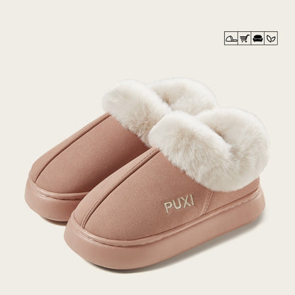 Fluff Cotton Slippers Warm With Velvet Indoor Platform Non-slip - 16th Avenue