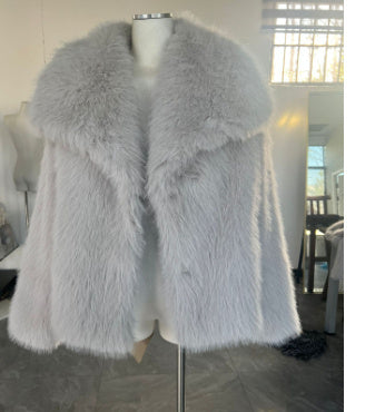 Winter Plush Fashion Thicken Lapel Outwear Coat