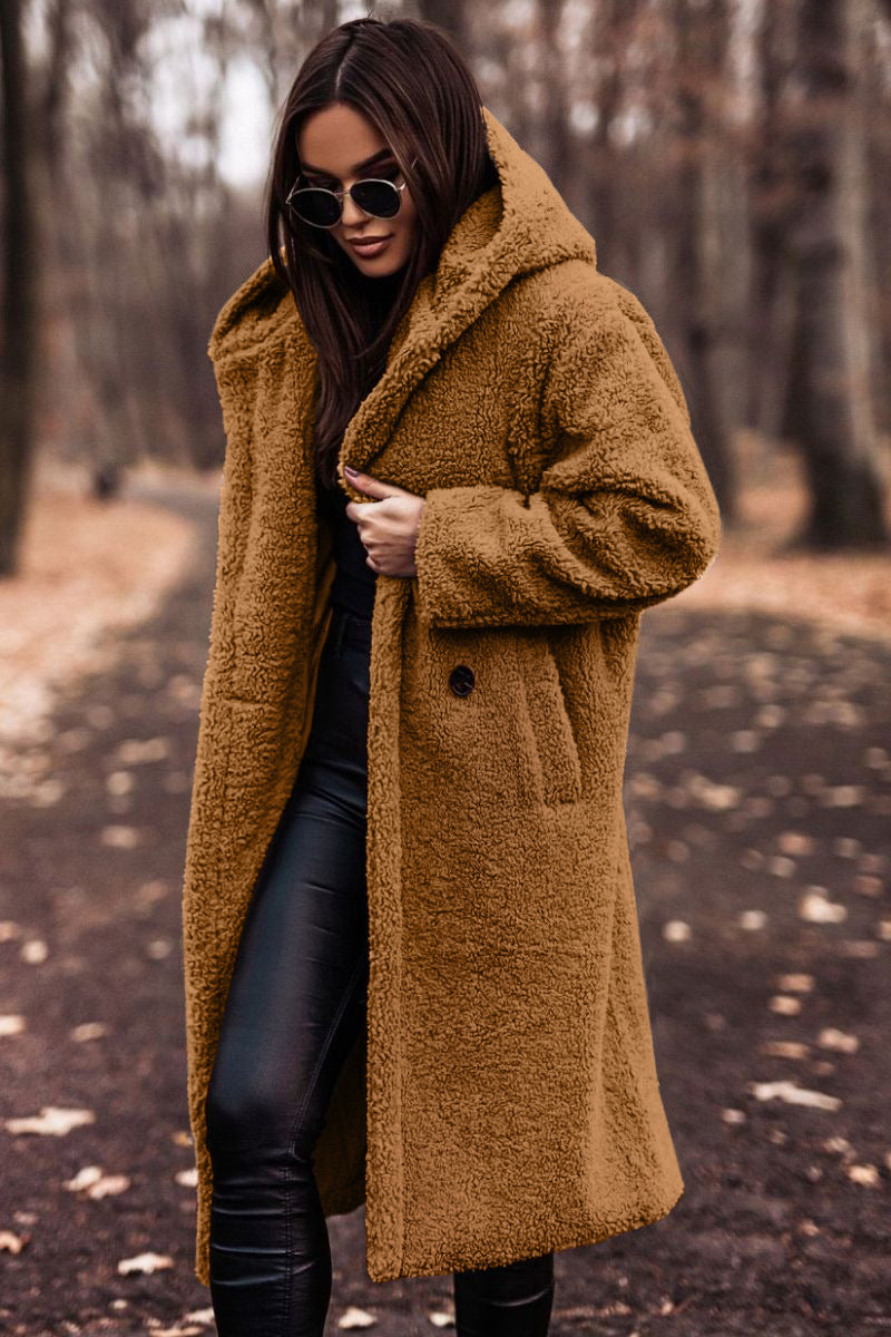 Autumn Winter Fashion Elegant Faux Fleece Coat