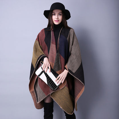Fashion Autumn And Winter Versatile Lattice Ladies Travel Shawl Scarf