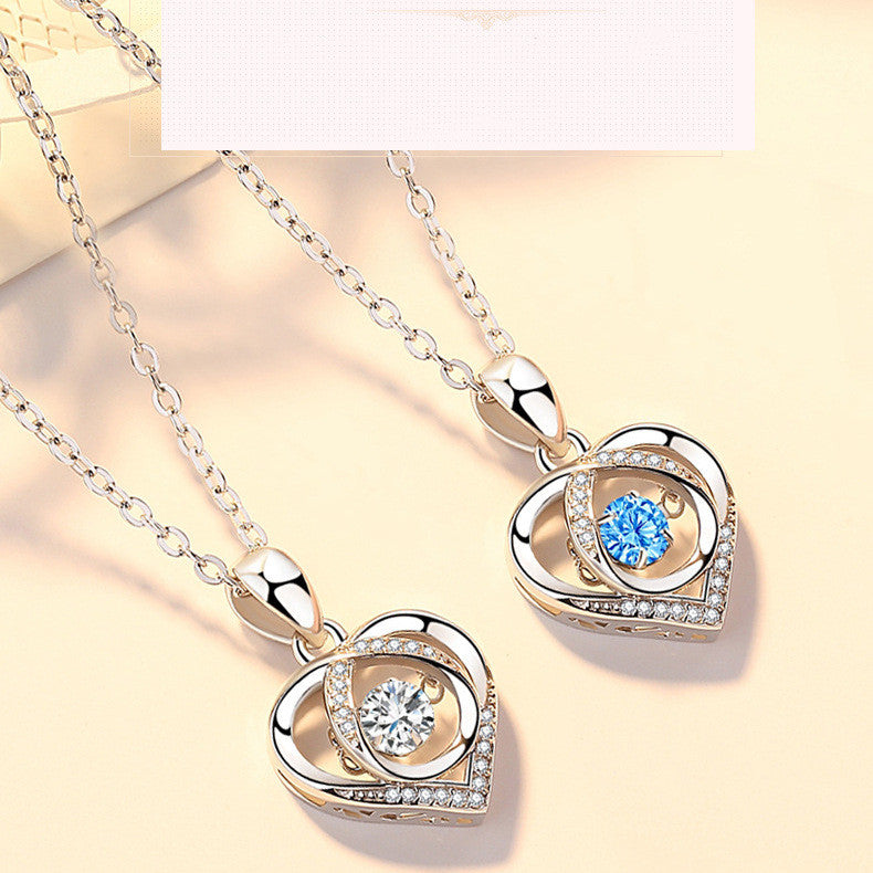 Women's Beating Heart Korean-style Valentine's Day Gift Pendant Necklace - 16th Avenue