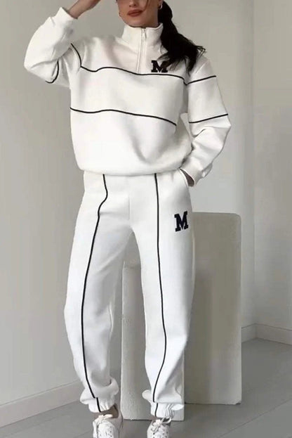 Women's 2 Piece Hoodless Pullover Baggy Sweatsuit