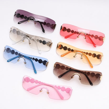 One Piece Rimless Outdoor Sunscreen Sunglasses Concave Styling - 16th Avenue