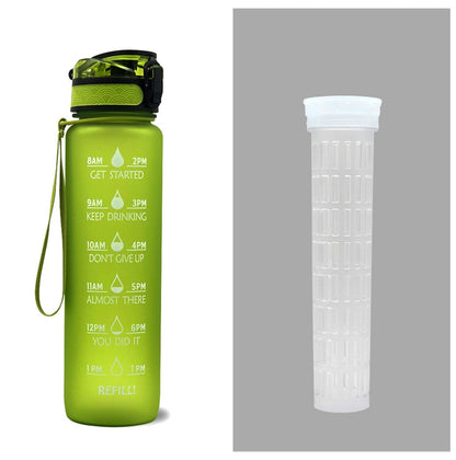 Sports Fitness 1L Tritan Water Bottle With Motivational Time Marker - 16th Avenue