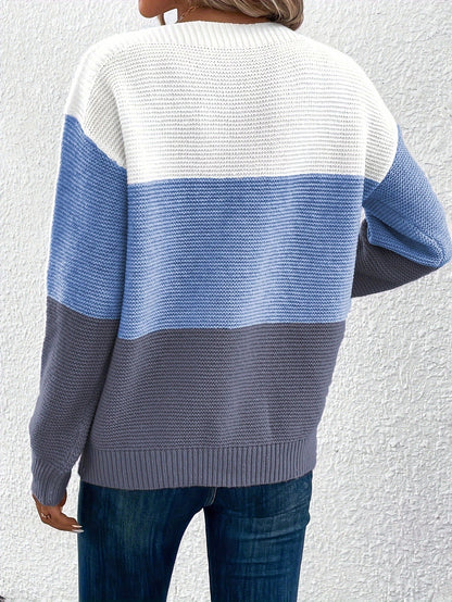Pullover Knitted Sweater Round Neck - 16th Avenue