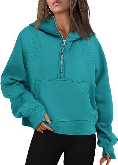 Zipper Hoodie Loose Sport Top Long Sleeve Pullover