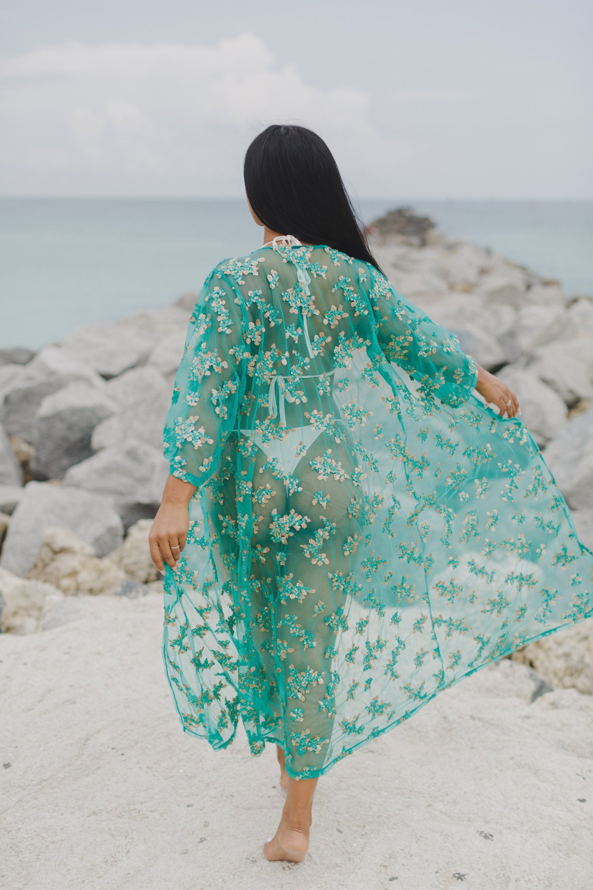 Sardinia Hand - Embroidered Beachwear Cover - up - 16th Avenue