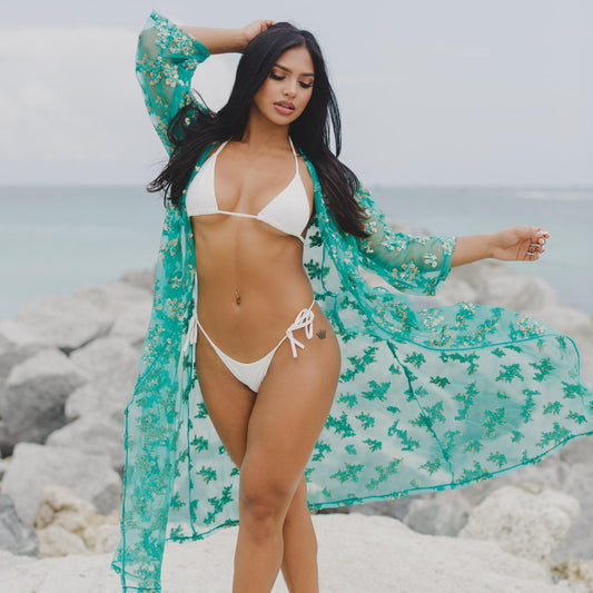 Sardinia Hand - Embroidered Beachwear Cover - up - 16th Avenue