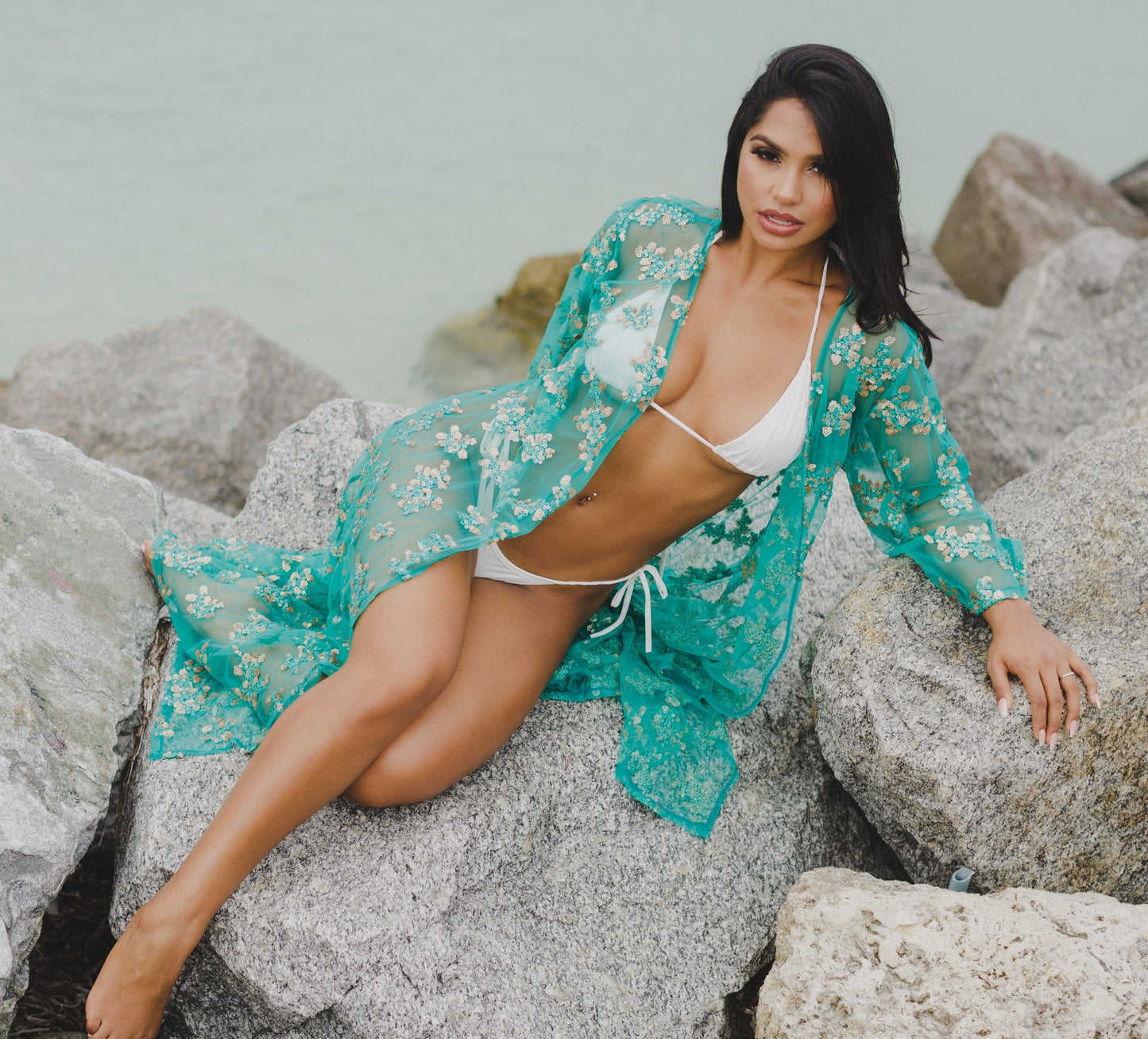 Sardinia Hand - Embroidered Beachwear Cover - up - 16th Avenue